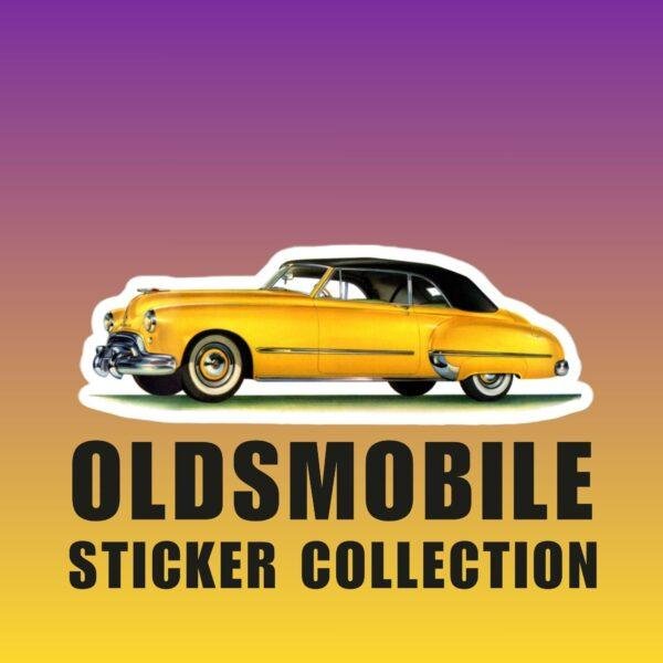 1948 Oldsmobile Sticker: Yellow Classic American Car Kiss-Cut Sticker