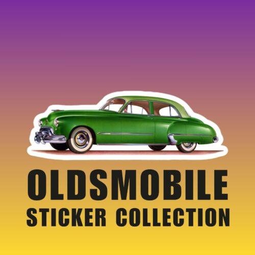 1948 Oldsmobile Sticker: Green Classic Car Kiss-Cut Sticker