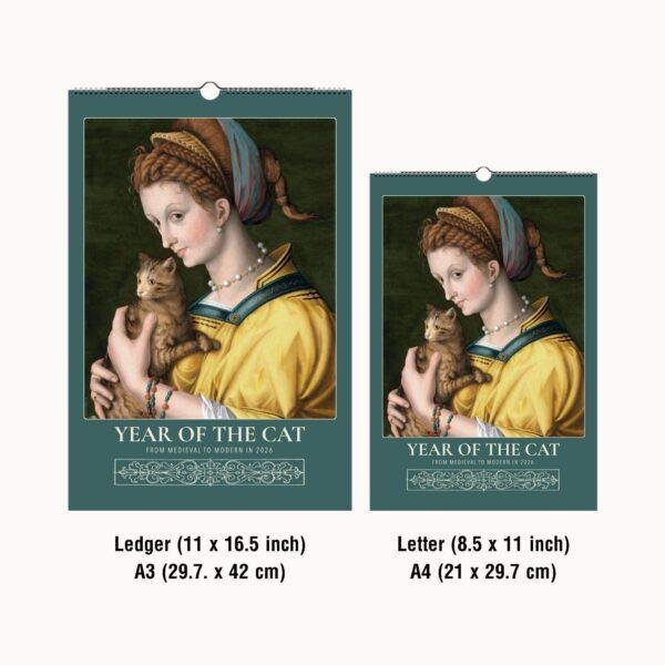 Whimsical Cat Art Calendar - Renaissance & Victorian Style, Monthly Planner