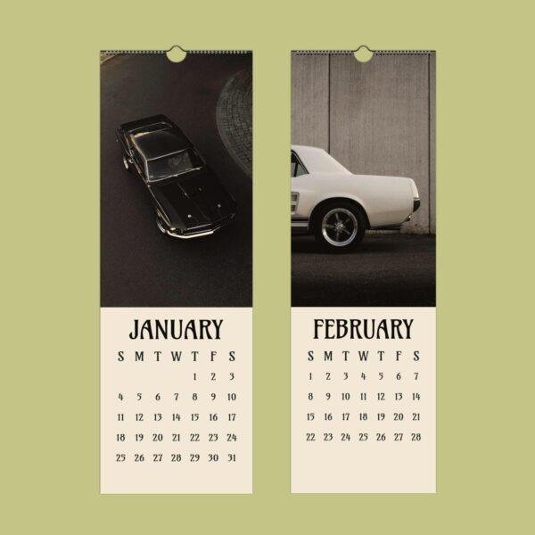 Classic Muscle Car Wall Calendar – Monthly Calendar for Car Enthusiasts, American Muscle, Classic Cars, GT, Collectors Gift