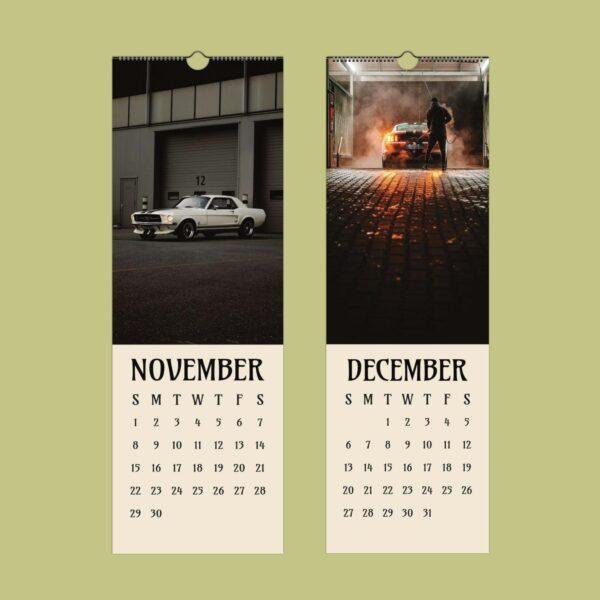 Classic Muscle Car Wall Calendar – Monthly Calendar for Car Enthusiasts, American Muscle, Classic Cars, GT, Collectors Gift