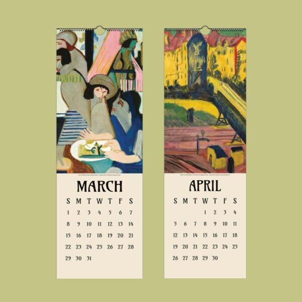 Ernst L Kirchner Wall Calendar Slimeline – Expressionism Art, Famous Painting, German Artist