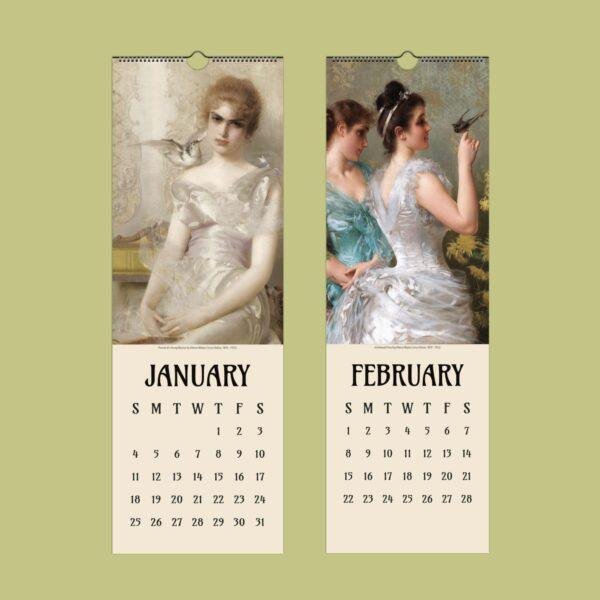 Vittorio Matteo Corcos Wall Calendar – Italian Artist, Belle Époque, Semi-Glossy Paper