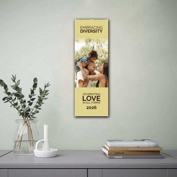 Romantic Calendar - Celebrate Love, Inclusive Art, Proud Couple Gift, Semi-Glossy Paper