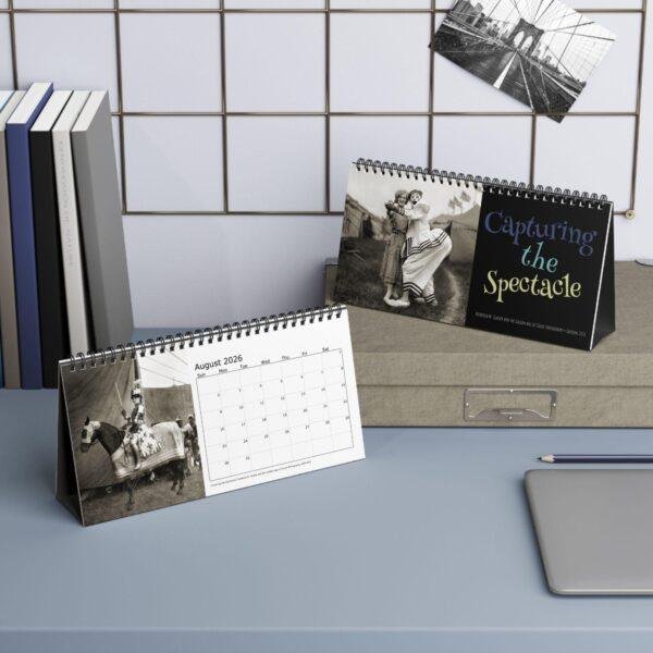 Circus Memorabilia Desktop Calendar – Showtime Nostalgia, Fine Paper Stock, Top Spiral Bound