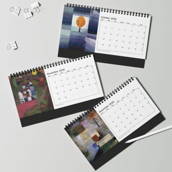 Paul Klee Art Desk Calendar – Cubism Artwork, Expressionism, Fine Paper Stock, Top Spiral Bound