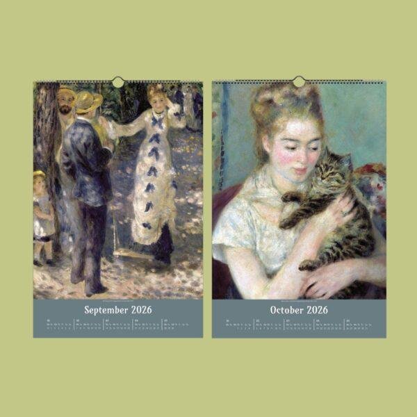 Pierre-Auguste Renoir Wall Calendar – French Artist, Impressionist Art, Semi-Glossy Paper