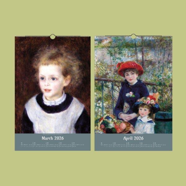 Pierre-Auguste Renoir Wall Calendar – French Artist, Impressionist Art, Semi-Glossy Paper