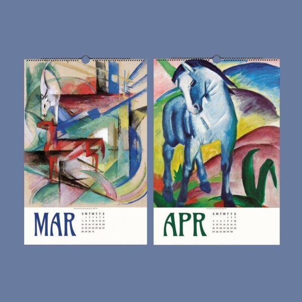 Franz Marc Wall Calendar - German artist, Expressionist style, Blue Rider Art, Semi-Glossy Paper