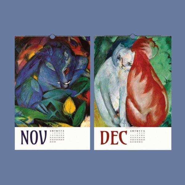 Franz Marc Wall Calendar - German artist, Expressionist style, Blue Rider Art, Semi-Glossy Paper