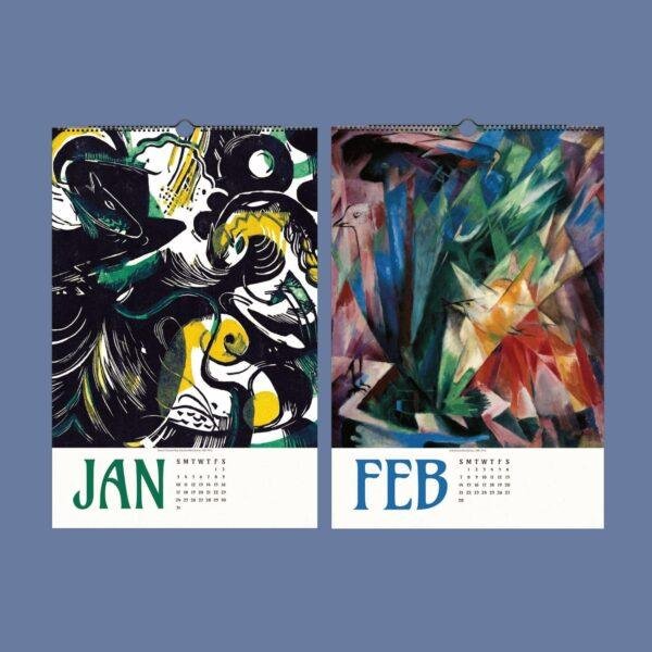 Franz Marc Wall Calendar - German artist, Expressionist style, Blue Rider Art, Semi-Glossy Paper