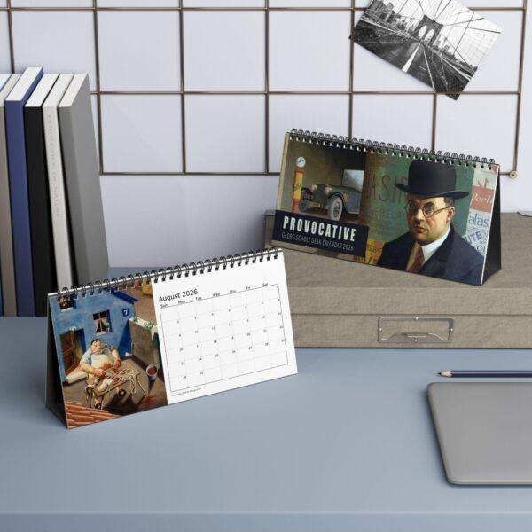 Georg Scholz Desk Calendar - New Objectivity Art, Fine Paper Stock, Top Spiral Bound