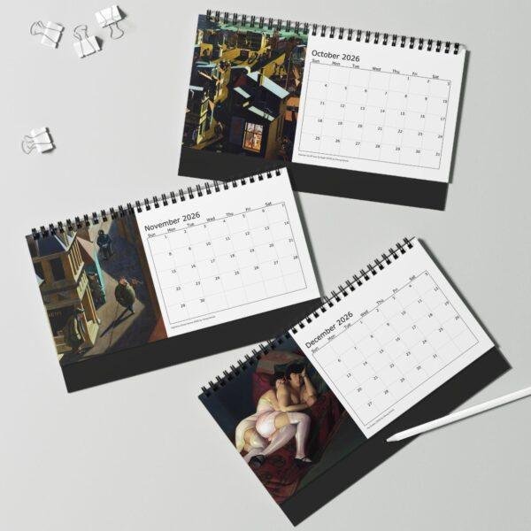 Georg Scholz Desk Calendar - New Objectivity Art, Fine Paper Stock, Top Spiral Bound