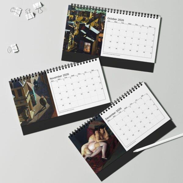 Georg Scholz Desk Calendar - New Objectivity Art, Fine Paper Stock, Top Spiral Bound
