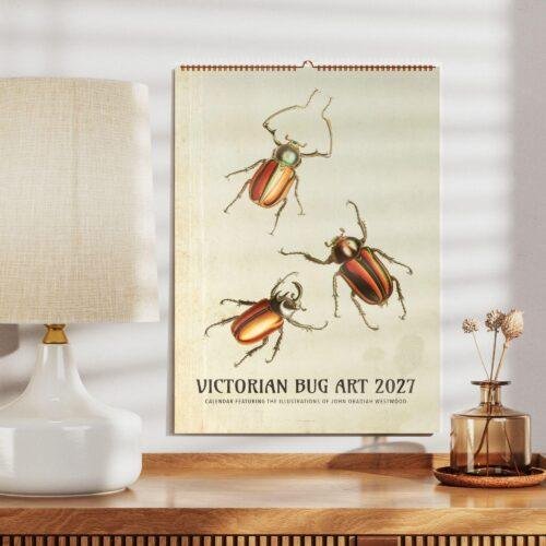 Victorian Bug Art Wall Calendar - Entomologist Gift, John Obadiah Westwood, Semi-Glossy Paper