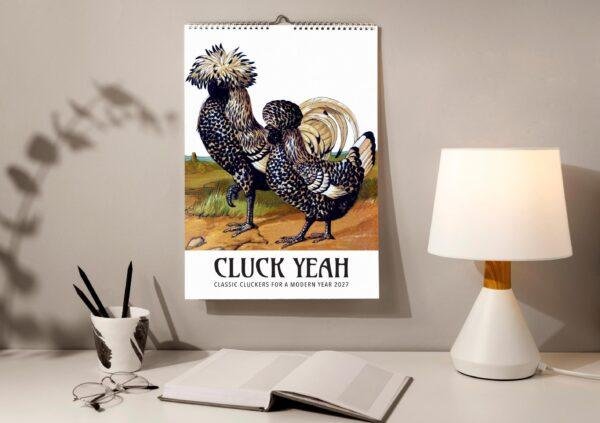 Chicken Wall Calendar – Vintage Rooster Art, Farmhouse Decor, Semi-Glossy Paper
