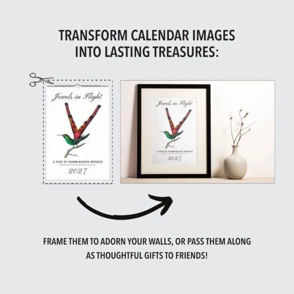 Jewels in Flight Wall Calendar – French Artist, Hummingbird Gift, Semi-Glossy Paper