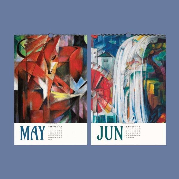 Franz Marc Wall Calendar - German artist, Expressionist style, Blue Rider Art, Semi-Glossy Paper