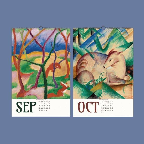 Franz Marc Wall Calendar - German artist, Expressionist style, Blue Rider Art, Semi-Glossy Paper