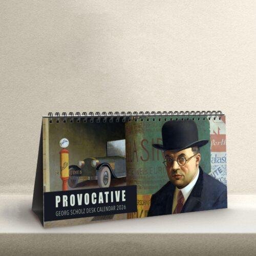 Georg Scholz Desk Calendar - New Objectivity Art, Fine Paper Stock, Top Spiral Bound