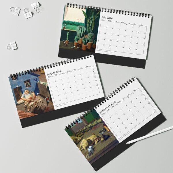 Georg Scholz Desk Calendar - New Objectivity Art, Fine Paper Stock, Top Spiral Bound