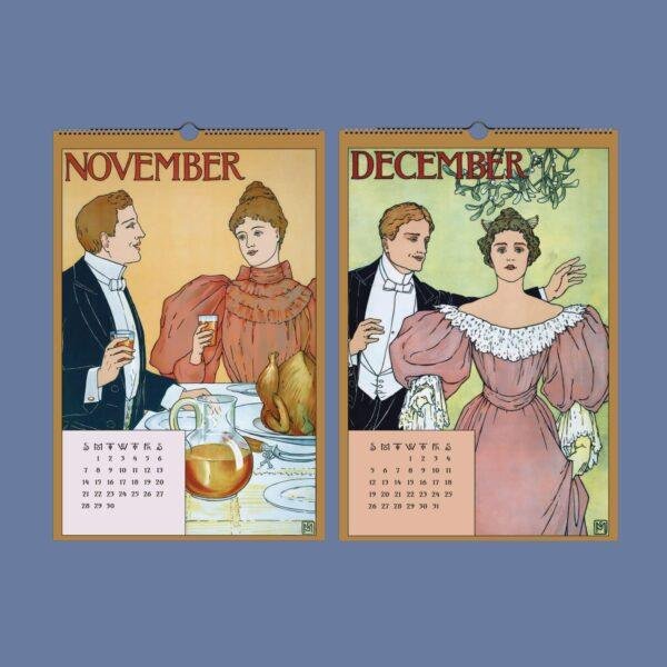 Louis Prang Wall Calendar – American Printer, Vintage Christmas, Semi-Glossy Paper