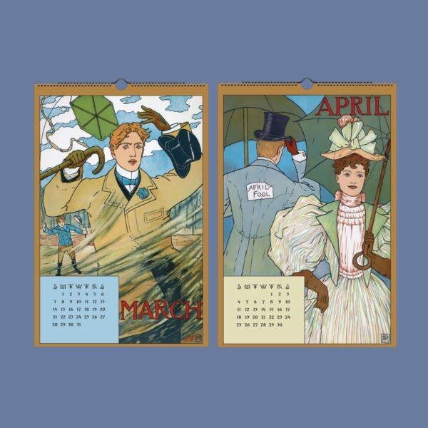 Louis Prang Wall Calendar – American Printer, Vintage Christmas, Semi-Glossy Paper