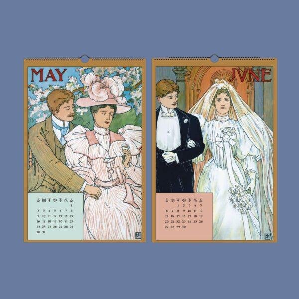 Louis Prang Wall Calendar – American Printer, Vintage Christmas, Semi-Glossy Paper