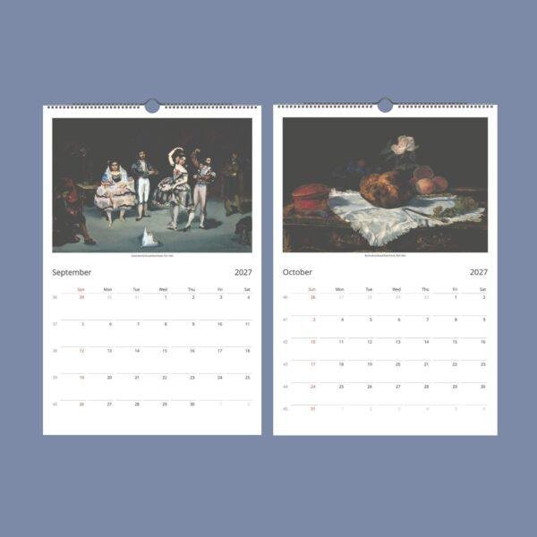 Edouard Manet Wall Calendar - French Artist, Impressionist Art, Semi-Glossy Paper