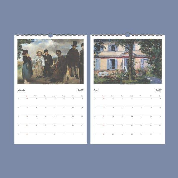 Edouard Manet Wall Calendar - French Artist, Impressionist Art, Semi-Glossy Paper