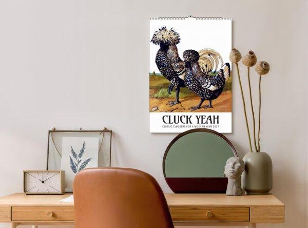 Chicken Wall Calendar – Vintage Rooster Art, Farmhouse Decor, Semi-Glossy Paper