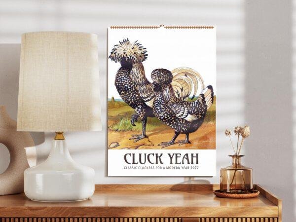 Chicken Wall Calendar – Vintage Rooster Art, Farmhouse Decor, Semi-Glossy Paper