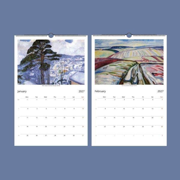 Edvard Munch Wall Calendar – Norwegian Art, The Scream Painting, Semi-Glossy Paper