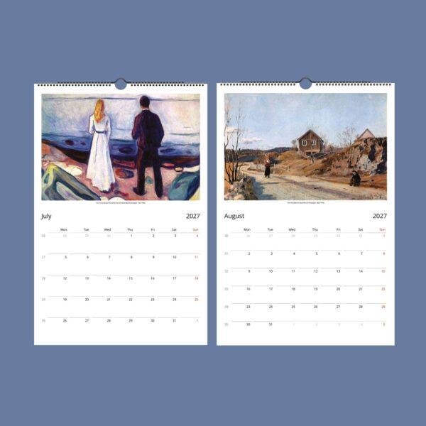 Edvard Munch Wall Calendar – Norwegian Art, The Scream Painting, Semi-Glossy Paper