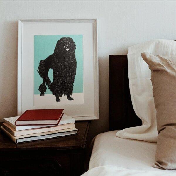 Poodle Woodcut Print by Moriz Jung - Austrian Art, Dog Lover Gift, Matte Paper Poster