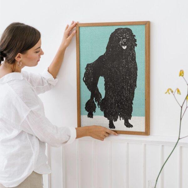 Poodle Woodcut Print by Moriz Jung - Austrian Art, Dog Lover Gift, Matte Paper Poster