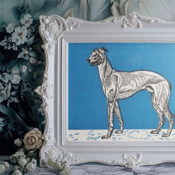 Greyhound Woodcut Print by Moriz Jung - Austrian Art, Dog Lover Gift, Matte Paper Poster