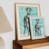 Greyhound Woodcut Print by Moriz Jung - Austrian Art, Dog Lover Gift, Matte Paper Poster