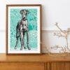 Greyhound Woodcut Print by Moriz Jung - Austrian Art, Dog Lover Gift, Matte Paper Poster