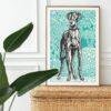 Greyhound Woodcut Print by Moriz Jung - Austrian Art, Dog Lover Gift, Matte Paper Poster