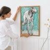Greyhound Woodcut Print by Moriz Jung - Austrian Art, Dog Lover Gift, Matte Paper Poster