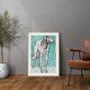 Greyhound Woodcut Print by Moriz Jung - Austrian Art, Dog Lover Gift, Matte Paper Poster