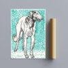 Greyhound Woodcut Print by Moriz Jung - Austrian Art, Dog Lover Gift, Matte Paper Poster