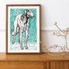 Greyhound Woodcut Print by Moriz Jung - Austrian Art, Dog Lover Gift, Matte Paper Poster