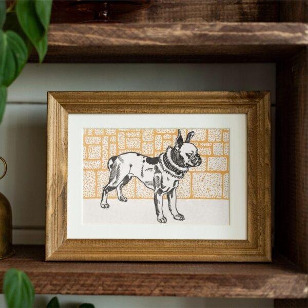 Pitbull Terrier Woodcut Print by Moriz Jung - Austrian Art, Dog Lover Gift, Matte Paper Poster