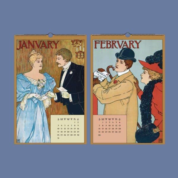 Louis Prang Wall Calendar – American Printer, Vintage Christmas, Semi-Glossy Paper