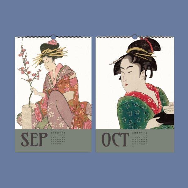 Kitagawa Utamaro Wall Calendar - Japanese Artist, Ukiyo e Art, Semi-Glossy Paper