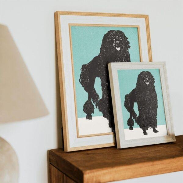 Poodle Woodcut Print by Moriz Jung - Austrian Art, Dog Lover Gift, Matte Paper Poster