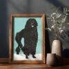Poodle Woodcut Print by Moriz Jung - Austrian Art, Dog Lover Gift, Matte Paper Poster