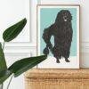 Poodle Woodcut Print by Moriz Jung - Austrian Art, Dog Lover Gift, Matte Paper Poster